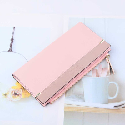 

Tailored Women Long Wallet Fashion Zipper Bag Multicolor Wallet Splicing Wild Coin Purse