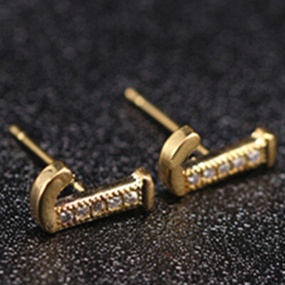 

Fashion Tiny Initial Stud Personalized Bridesmaids Gift Letter Earrings Gift Alphabet Ear Studs For Women Girls
