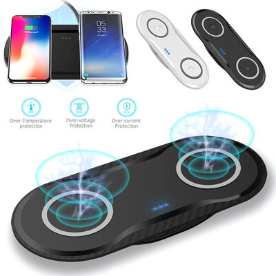 

Wireless Smart 5w 10w Dual Charging for IPhone 11  XR X AirPods Fast Charging Dock Station for Samsung S10 S9 Note 9