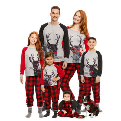 

US Christmas Family Matching Pyjamas PJS Set Xmas Santa Sleepwear Nightwear Gift