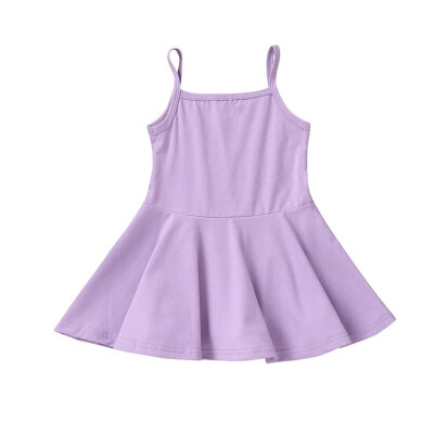 

Colorful Baby Girls Dress Solid Color Strap Kids Dress For Girls Clothes Summer Cotton Kids Toddler Sleeveless Sundress