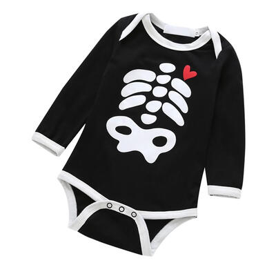 

baby clothes children Bodysuits Halloween Style cotton long sleeves Printed Bodysuits solid color black