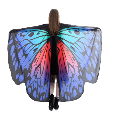 

Rotating Butterfly Shawl Decorated Women Butterfly Print Chiffon Beach Scarvesbelly Dance Butterfly Wings For Dance Adults Kids