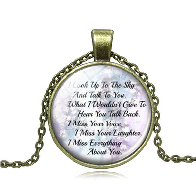 

English Alphabet Time Gemstone Necklace Alloy Pendant Creative Jewellery Retro Sweater Chain Festival Gift Necklaces