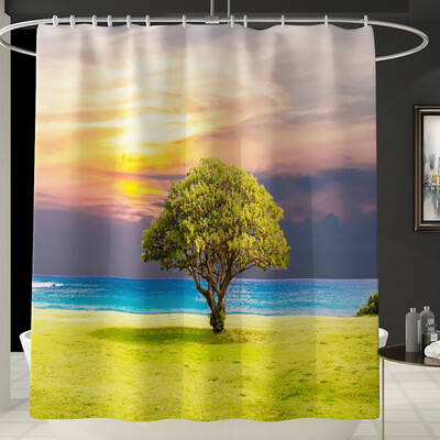 

Gobestart Rosy Clouds Shower Curtain Floor Mat Four-piece Bathroom Mat Set