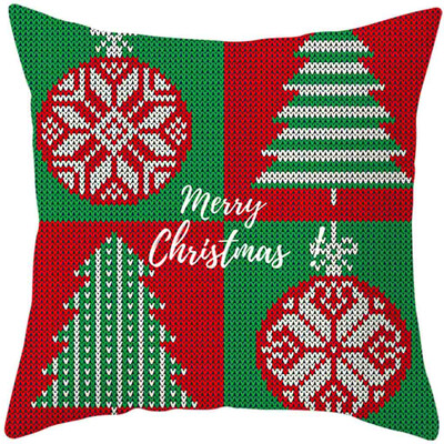 

Tailored 2020Merry Christmas Pillow Cases Cotton Linen Sofa Cushion Cover Home Decor