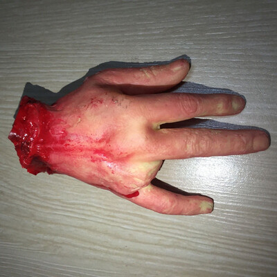 

Happy Halloween Tricky Horror Latex Prop Broken Limbs Halloween Cosplay Decoration Scary Fake Hand Finger Leg Foot Brain Heart
