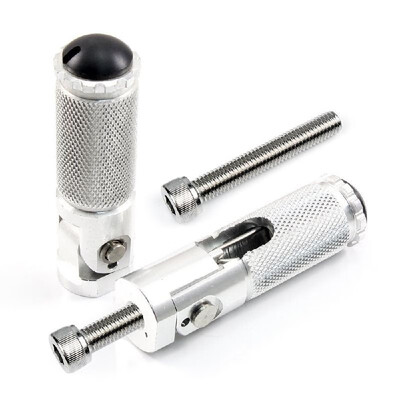 

2pcs Black Sliver CNC Aluminum Universal Motorcycle Motor Bike Folding Footrests Footpegs Foot Rests Pegs Rear Pedals Set Parts
