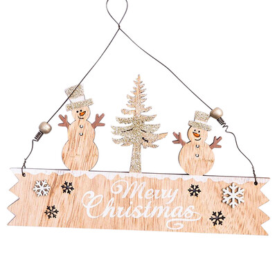 

Tailored Christmas Elk Wood Plate Hollow Door Hanging Wooden Pendant Xmas Ornaments Decor