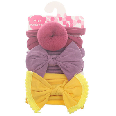 

3 Pcs Baby Girl Bowknot Elastic Headbands Holiday Party Hair Band Headwear Accessories