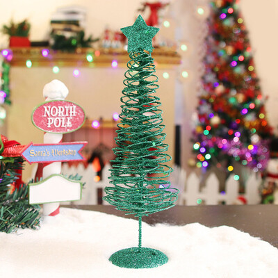

Toponeto Mini Desktop Iron Christmas Tree Home Office Decoration Gift Ornaments Creative