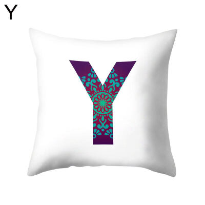 

Simple English Letter Square Pillow Case Cushion Cover Sofa Bed Car Office Decor