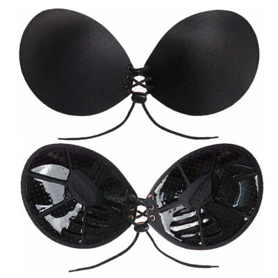 

Sexy Women Invisible Gather Bra Self-Adhesive Silicone Bust Front Drawstring Sticky Bra Backless Solid Color Strapless Bra