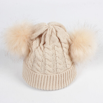

Beanies Baby Hat Pompon Winter Children Hat Knitted Cute Cap For Girls Boys Casual Solid Color Girl Hat Baby Beanies Keep warm