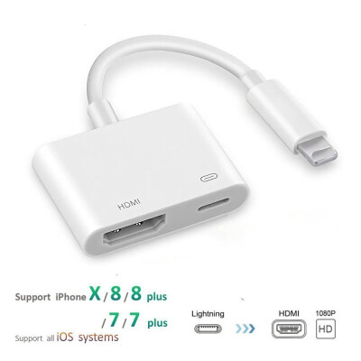 

For iPad to HDMI Adapter For 8Pin to Digital AV HDMI 4K USB Cable Connector 1080P HD Adapters For Iphone X 876Ipad Air