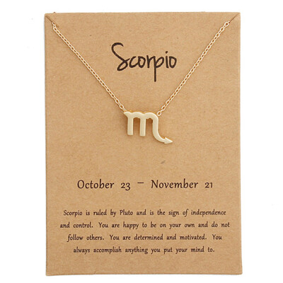 

Constellation Pendant Necklace Sign Necklace Birthday Gifts Message Card For Women Girls