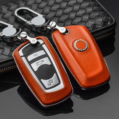

Top Layer Leather Car Key Case For BMW New 5 Series 525li 3 Series 320li X4 Car Key Cover Shell Car Keychain Car Styling