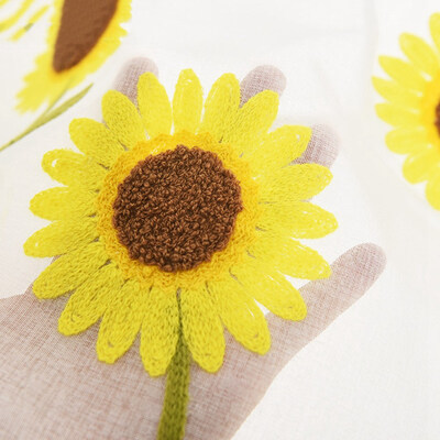

1Pc Daisy Embroidery Curtain Living Room Roman Style Curtain Half Curtain Short Curtain Home Decor Funny