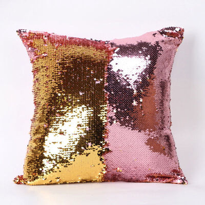 

Pattern DIY Color Patchwork Glitter Sequins Throw Pillow Case Cafe Home Square Cushion Covers