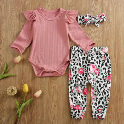 

Newborn Kids Baby Girls Winter Autumn Clothes Ruffle Tops Floral Pants Outfits