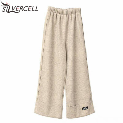 

Women Autumn Pants New Solid Wide Leg Loose Pants Ankle Length Pants Casual trouser Elastic Waist Plus Size Pants -3XL