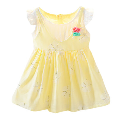 

Baby Kid Girl Dress Summer Girls Dresses Children Clothes Baby Cotton Three Corsage Princess Dress Outfits