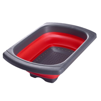 

Silicone Collapsible Over The Sink Retractable Colander With Handle Kitchen Folding Strainer Bowls Drain water filter basket