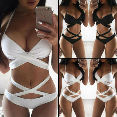 

AU Women Bikini Set Swimwear Bandage Push-Up Padded Swimsuit Bathing Beachwear