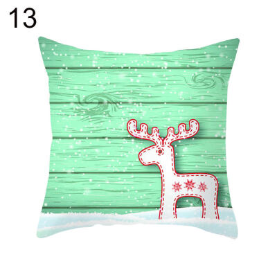 

Cartoon Christmas Tree Santa Claus Pillow Case Cushion Cover Chair Sofa Decor