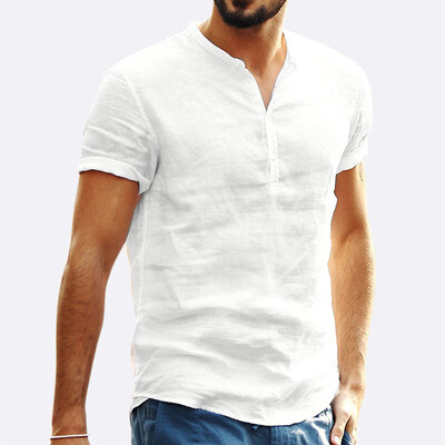 

Toponeto Mens Baggy Cotton Blend Solid Color Short Sleeve Retro T Shirts Tops Blouse