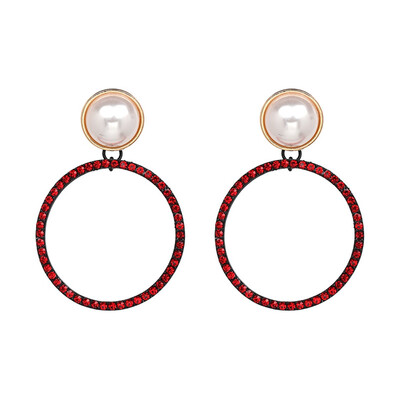 

Simulated Pearl Earrings Drop Statement Earrings Fashion Elegant For Women Vintage Round Dangle