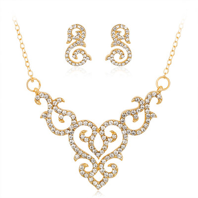 

Hollow Necklace Carved Perfect Clavicle Carved Hollow Faddish necklace earring set Style 2017 Chain Earrings Women Hook