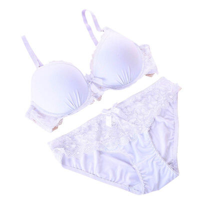 

ROPALIA New Solid Lace Bra Brief Sets Sexy Underwear Women Push Up Female Bra