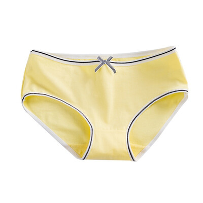 

2019 Womens Briefs Comfortable Cotton Mid-waist Lingerie Lace Japanese Girl Candy Color Underwear