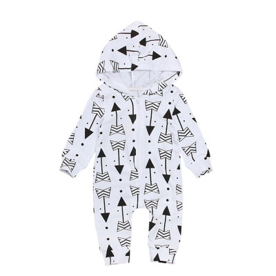 

Spring Autumn Casual Jumpsuits Baby Printing Long Sleeve Hooded Rompers Kids Clothings Romper