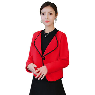 

Women Autumn Winter Simple Woolen Temperament Slimming Cardigan Coat Solid Color Long Sleeve Button Lapel Suit Jacket Outwear