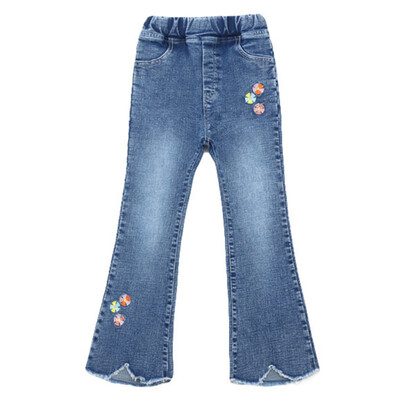 

Fashion Girls Kids Flare Jeans Clothes Cotton Denim Legging Stretch Waist Skinny Pants