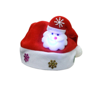 

Gobestart 2PC Kids LED Christmas Hat Santa Claus Reindeer Snowman Xmas Gifts Cap