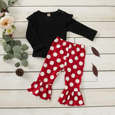 

Autumn Newborn Baby Girls Cotton Clothes Ruffle Top Floral Pants Outfits Set