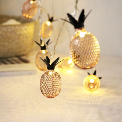 

Battery Box Bronze Retro Pineapple LED Night Living Room Bedroom Decor Light String Lights Christmas Party