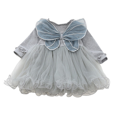 

Girls Dress Autumn Long Sleeve Wings Angel Nets Kids Dress For Girls Birthday Party Wedding Dresses Children Clothing