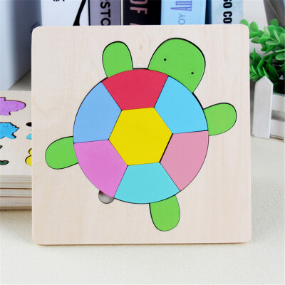 

〖Follure〗Wooden Animal Puzzle Educational Developmental Baby Kids Training Toy