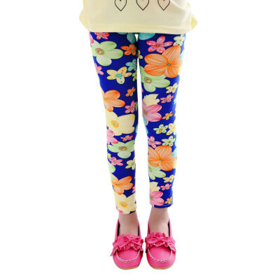 

New 2-13Y Children Girls Leggings Kids Butterfly Floral Flower Print Pants Girls Pants