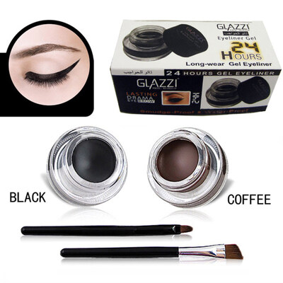 

GLAZZI 2Pcs Long Lasting Eyeliner Gel Waterproof Smudge-proof Quick Dry Makeup