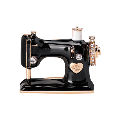 

Sewing Machine Rhinestones Brooches Pin Alloy Breastpin Men Women Clothes Decor Holiday Gift