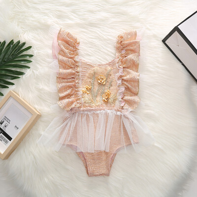 

Summer Baby Girl Cute Sleeveless Floral Mesh Dress Jumpsuit Swimming Clothes 0-24M Lovely Newborn Baby Girl Clotehs