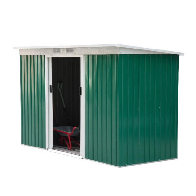 

9 x 4 Outdoor Metal Garden Storage Shed - GreenWhite