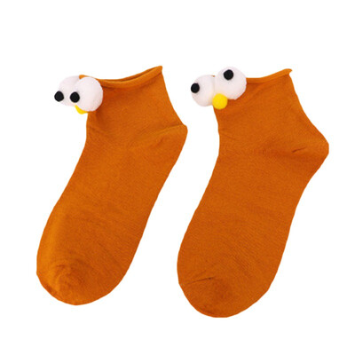 

Cute Cartoon Women Girl three-dimensional Antumn Ankle Socks Big Eyes Warm Casual Heap Solid Color Socks