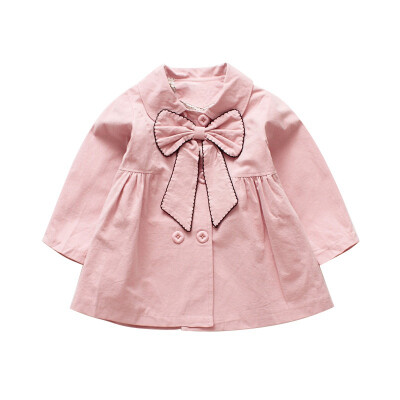 

children clothing windbreaker girls cotton shirts children girls bow autumn coat European&American Style