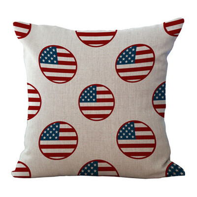 

American Flag Pillow Cover Square Cushion Cover Standard Pillowcase USA Flag Cotton Pillow Case for Home Decorative Sofa Bedroom